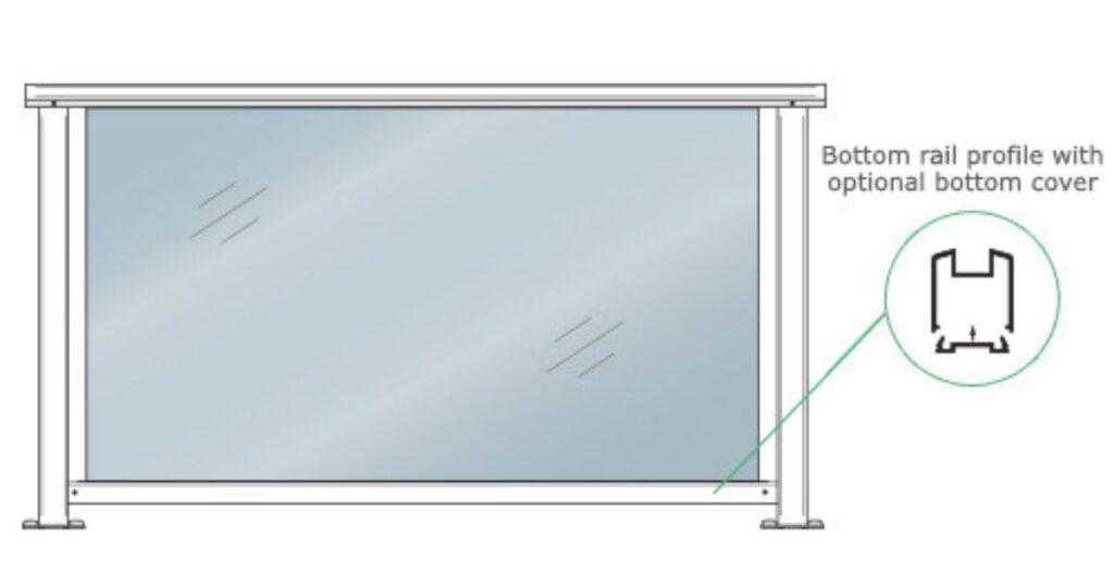 Infylla paneler glas för balkongbalustrade