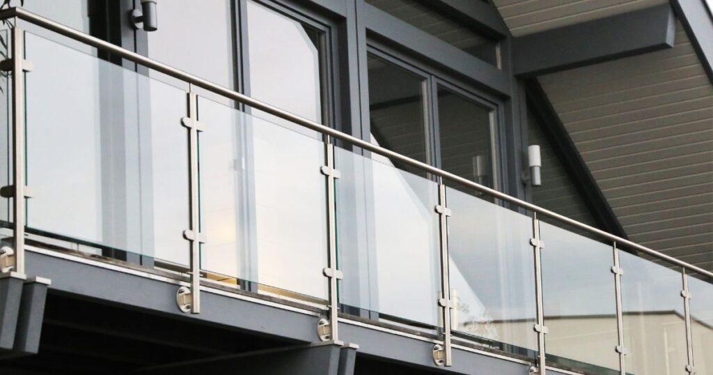 räcken av anodiserad aluminium glas för balkongbalustrade